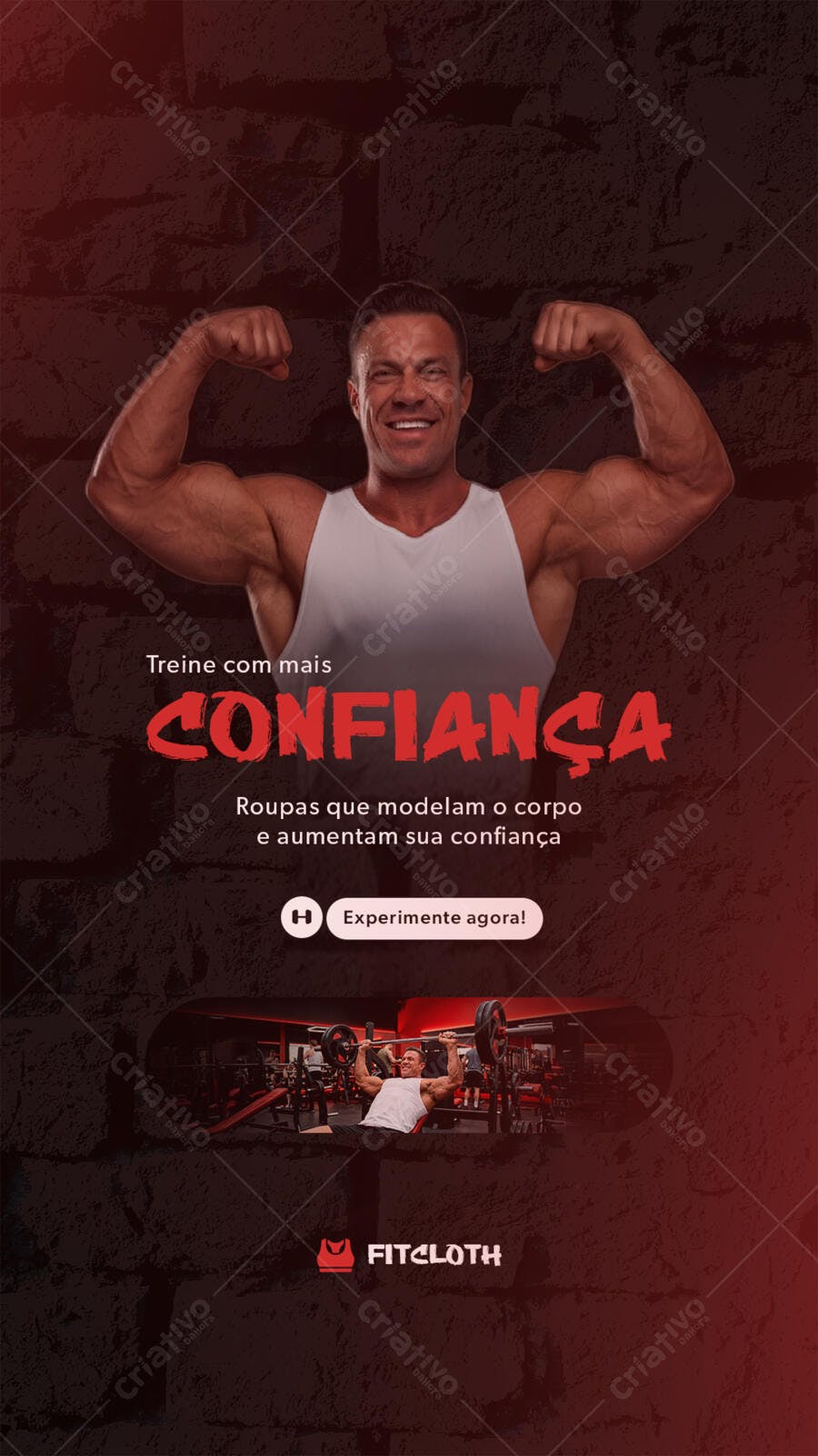 Story Instagram Fitness Academia Roupas PSD Editável