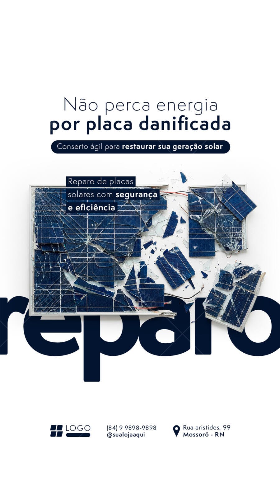Story Instagram Reparo Placa Solar Energia PSD Editável