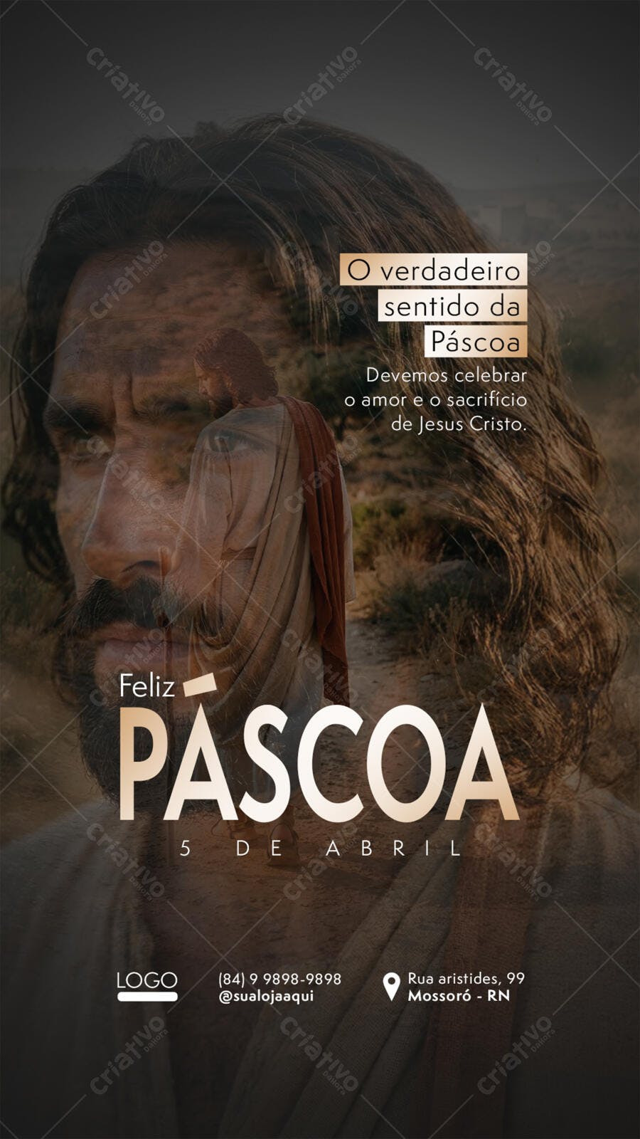 Story Páscoa Cristã Jesus Cristo PSD Editável