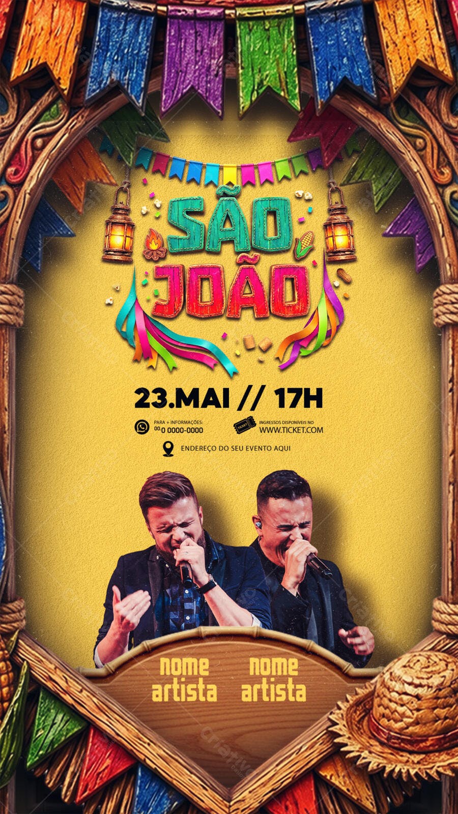 Story São João Festa Junina Arraial PSD Editável