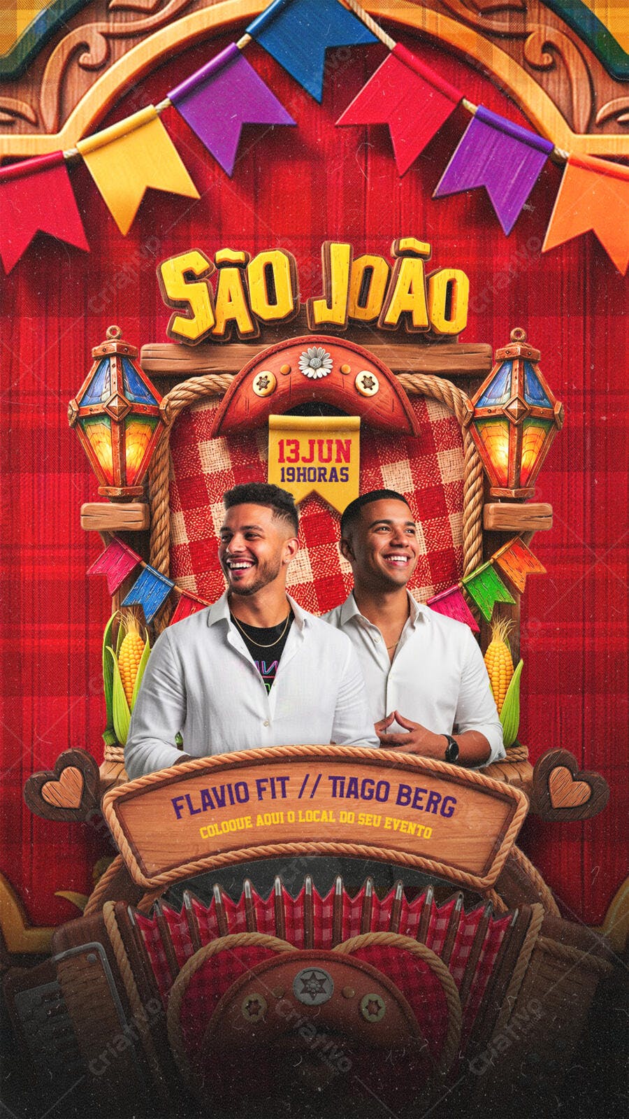Story São João Festa Junina Arraial PSD Editável