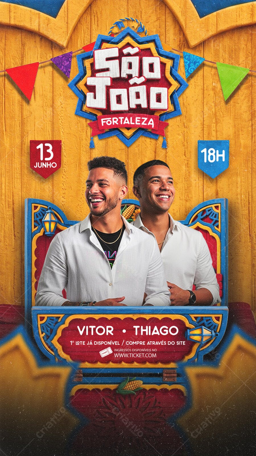 Story São João Festa Junina Show PSD Editável