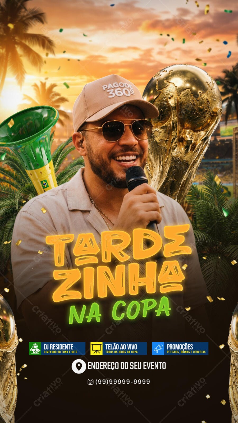 Story Tarde na Copa do Mundo Evento PSD Editável