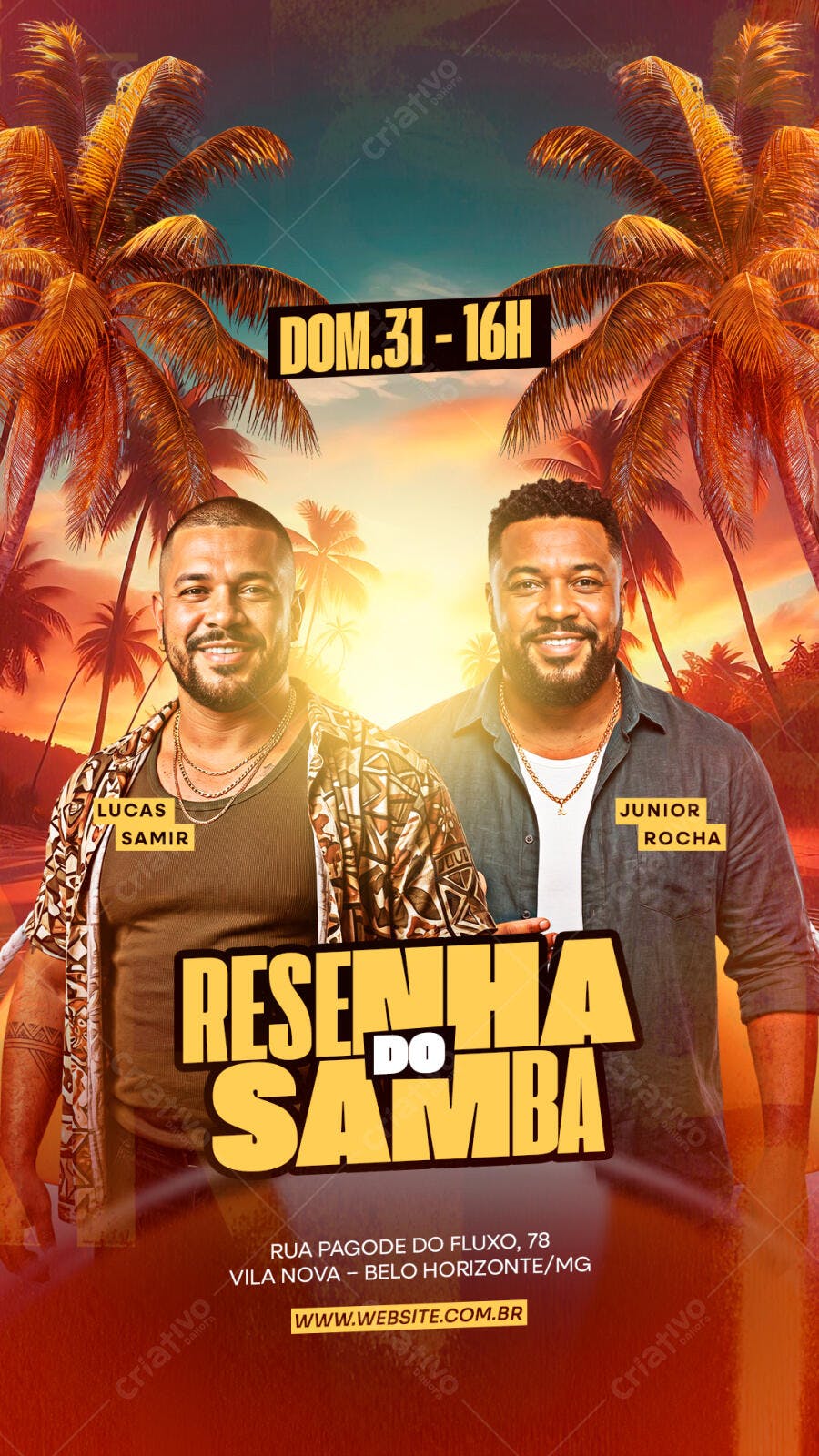 Flyer Resenha do Samba Evento Musical PSD Editável