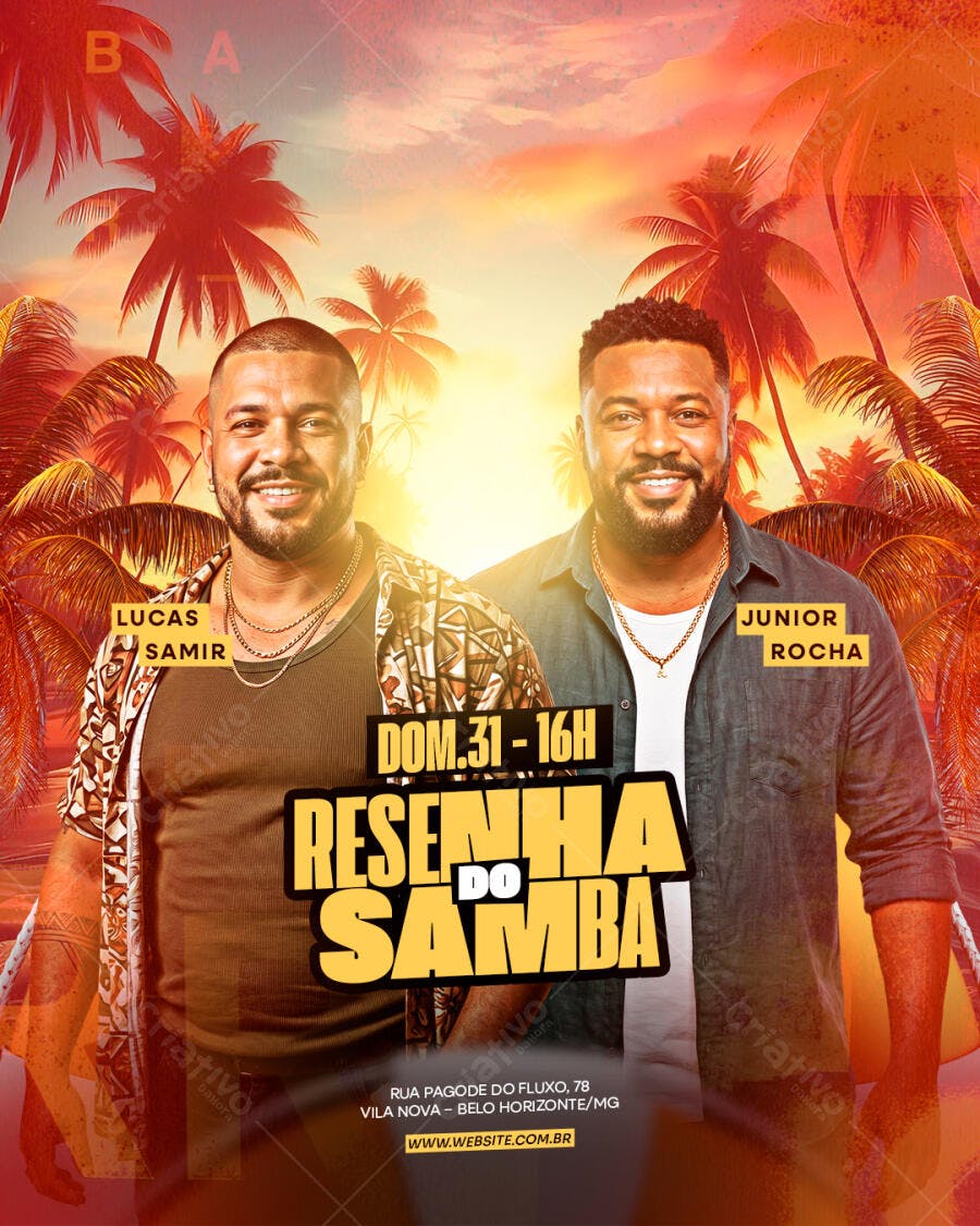 Flyer Resenha do Samba Evento Musical PSD Editável