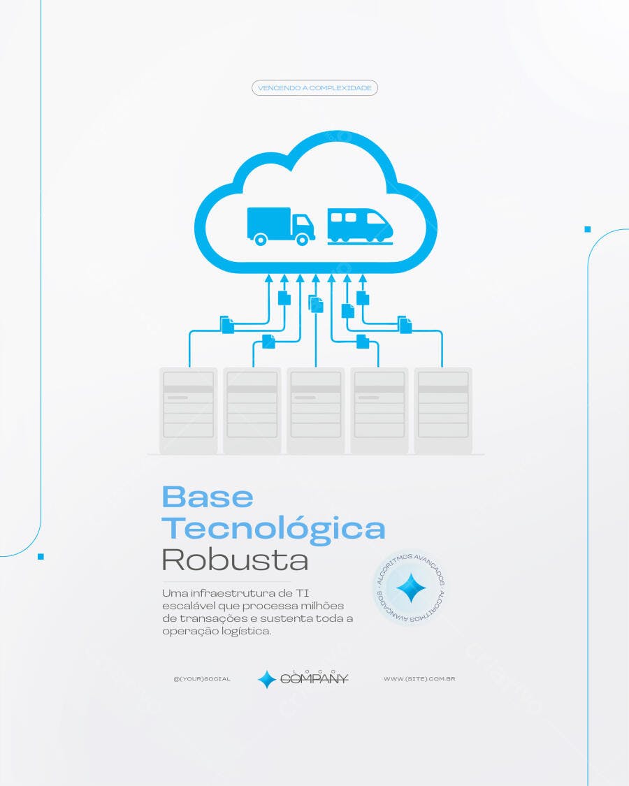 Flyer Tecnologia Logística Nuvem PSD Editável