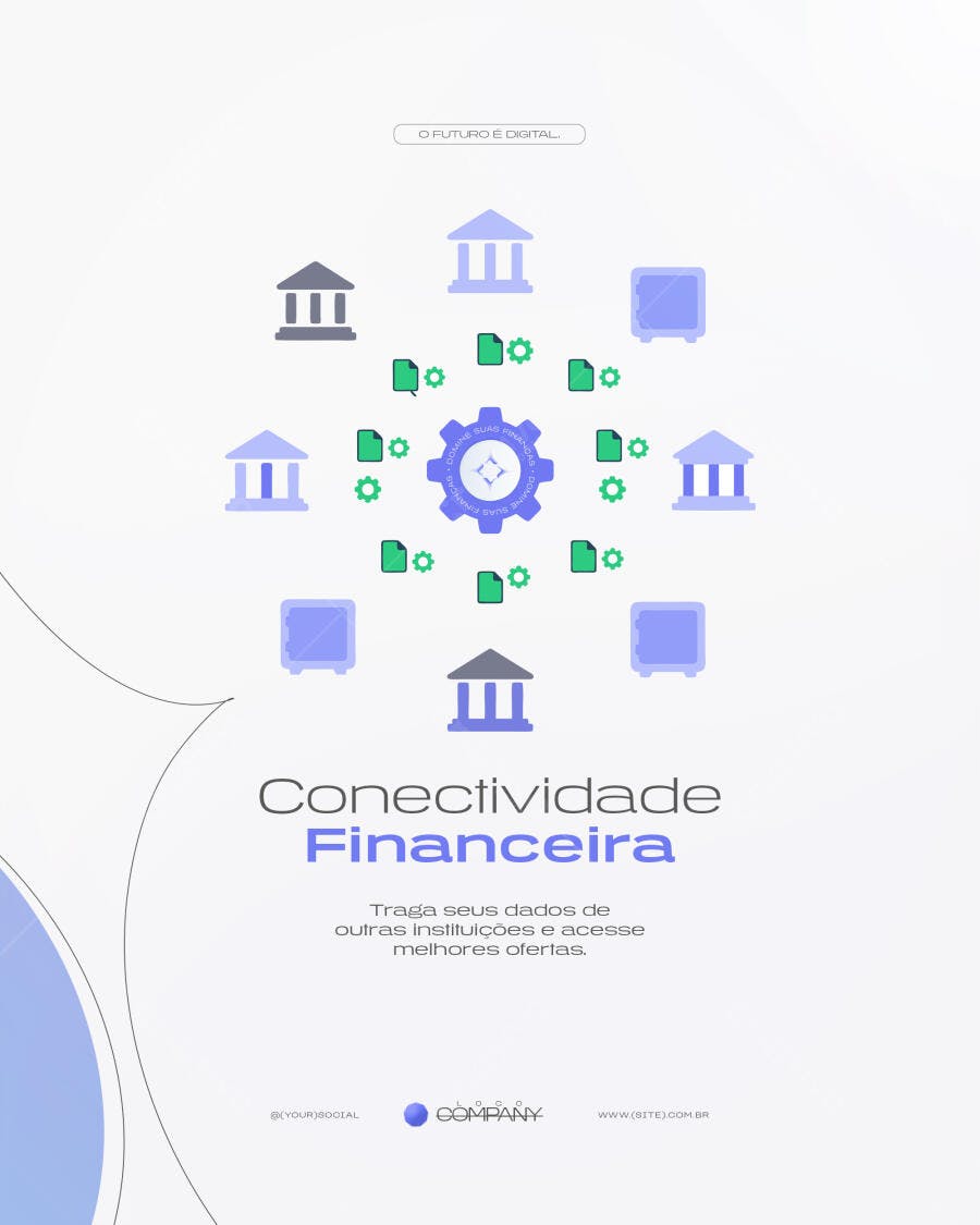 Post Instagram Conectividade Financeira PSD Editável