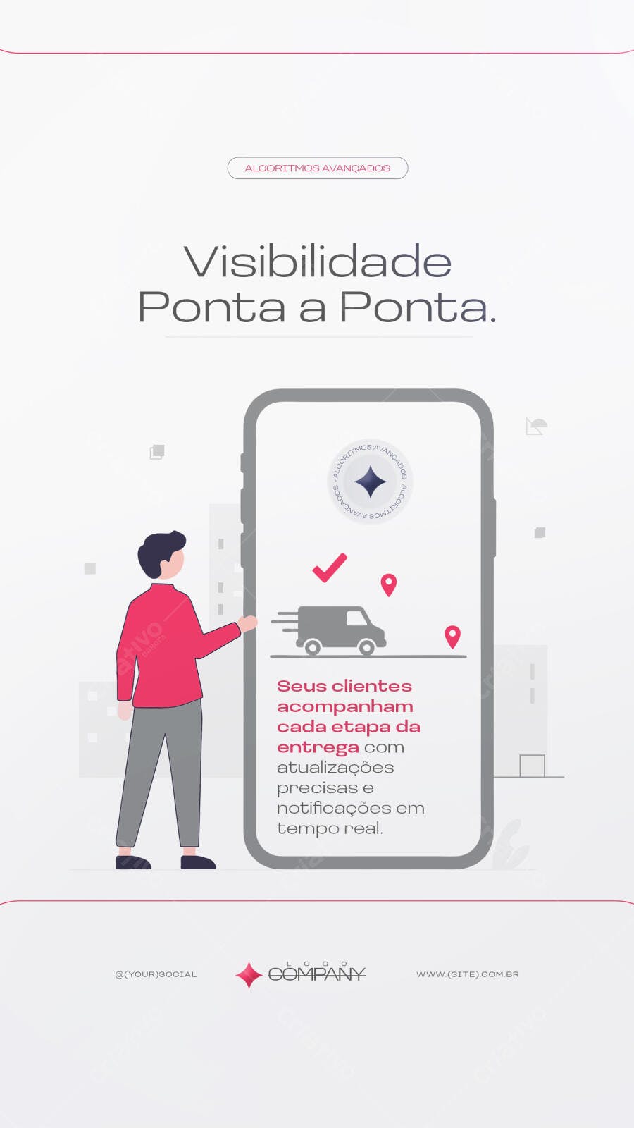 Story Instagram Rastreamento Entrega Logística PSD Editável