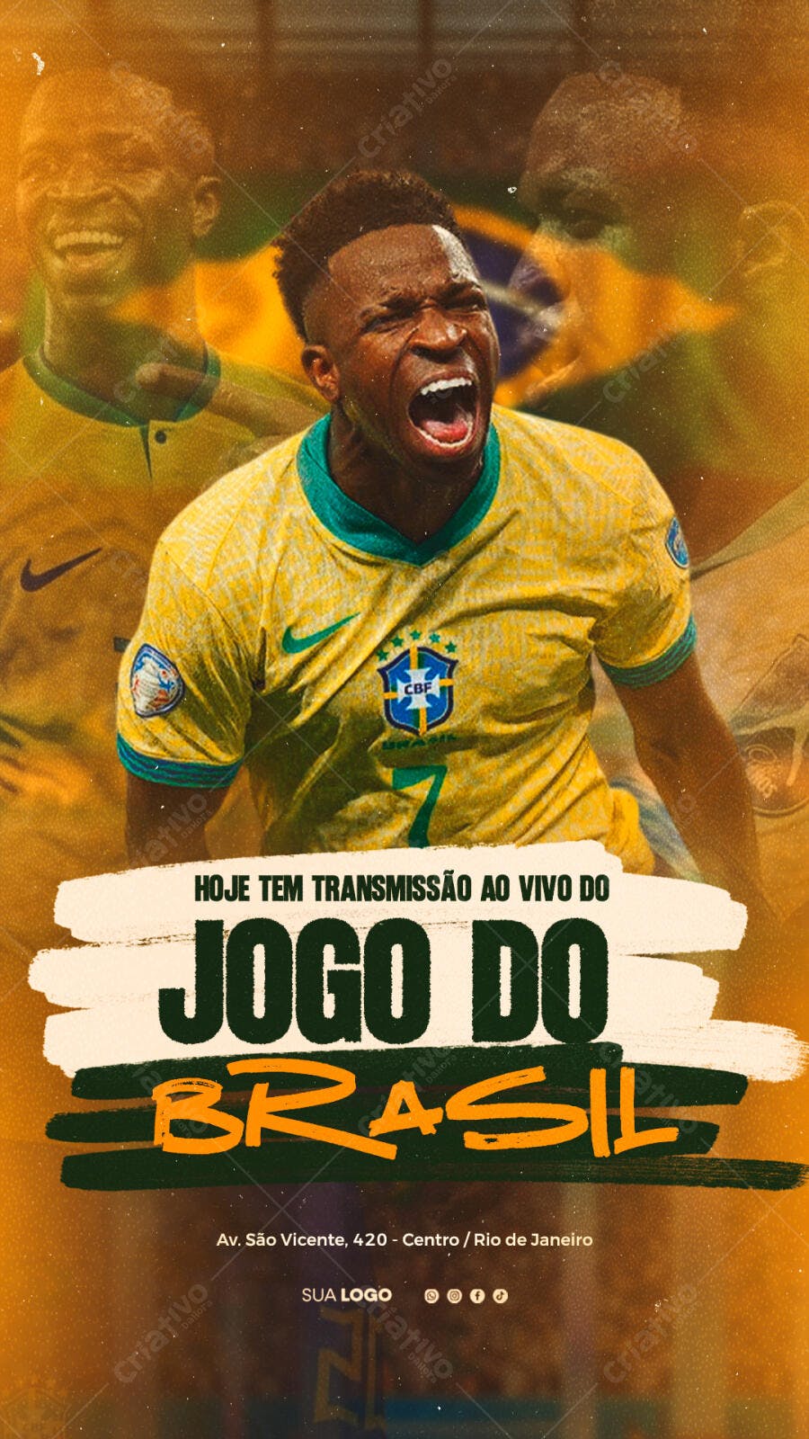 Story Jogo do Brasil Futebol Transmissão PSD Editável