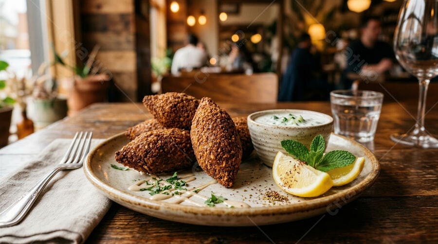 Foto Kibe Frito com Molho Hortelã Limão Restaurante