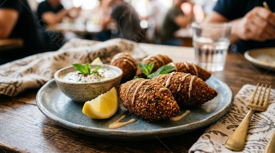 Foto Kibe Frito com Molho Hortelã Limão Restaurante