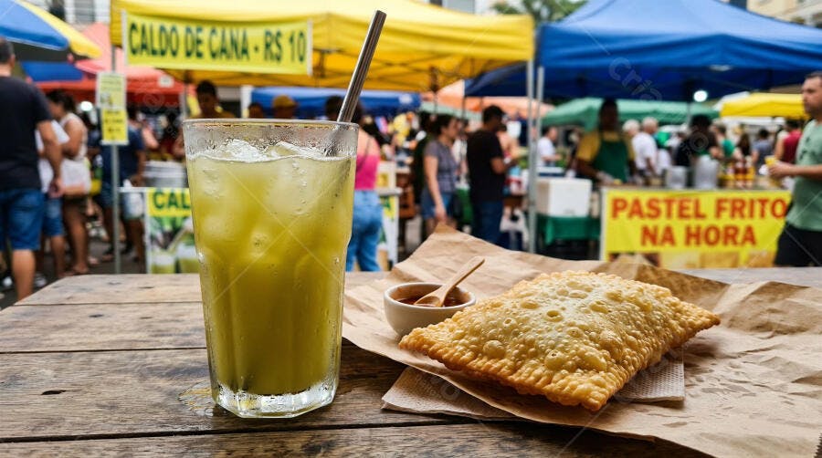 Foto Pastel e Caldo de Cana Feira Livre Brasileira