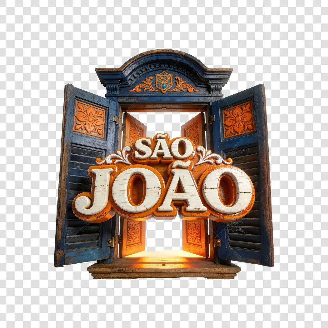 Elemento 3D São João Festa Junina Junho PNG Fundo Transparente
