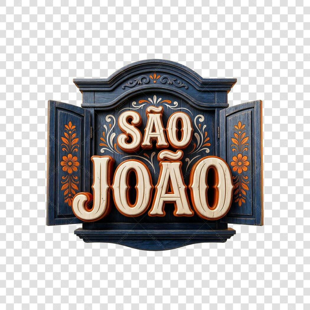 Elemento 3D São João Festa Junina Junho PNG Fundo Transparente