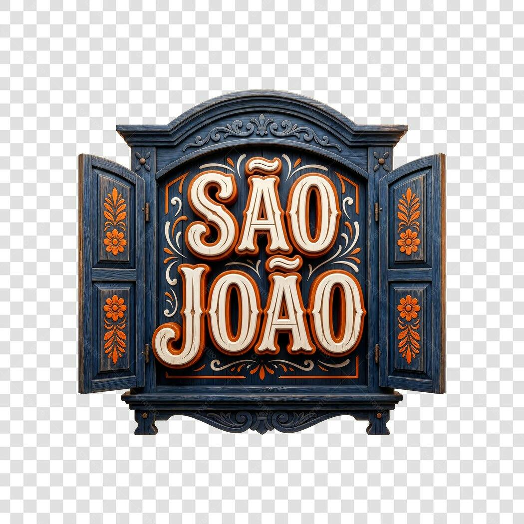 Elemento 3D São João Festa Junina Junho PNG Fundo Transparente