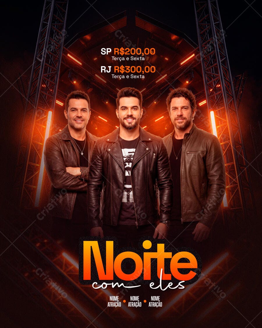 Flyer Show Sertanejo Noite com Eles PSD Editável