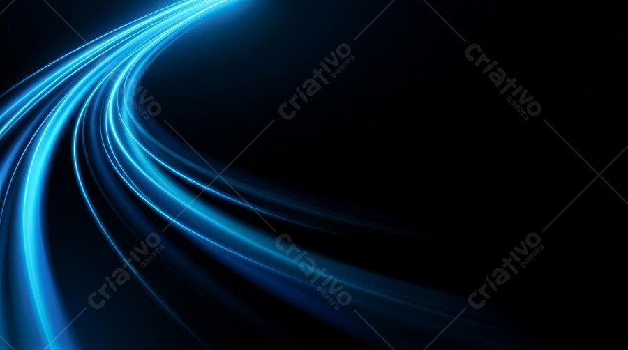 Foto Abstrata Luzes Azuis Velocidade Digital Tecnologia