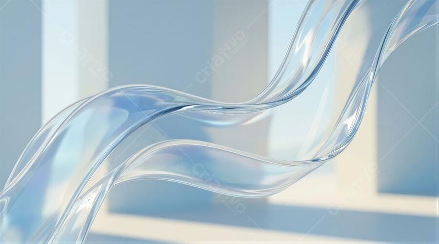 Foto Abstrata Onda Transparente Fluida Azul Claro