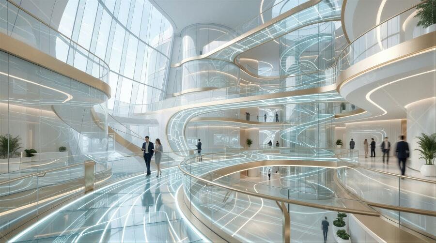 Foto Arquitetura Moderna Interior Prédio Comercial Luxuoso