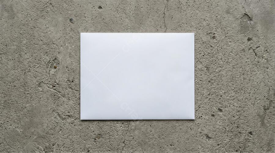 Foto Envelope Branco Vazio Fundo Concreto Texturizado