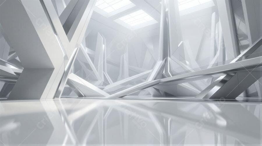 Foto Fundo Abstrato Branco Geométrico Futurista Clean
