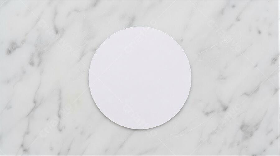 Foto Mockup Porta-Copos Redondo Branco Mármore