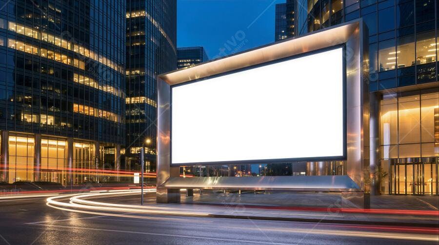 Foto Outdoor Digital Luminoso Cidade Noturna Tráfego Urbano