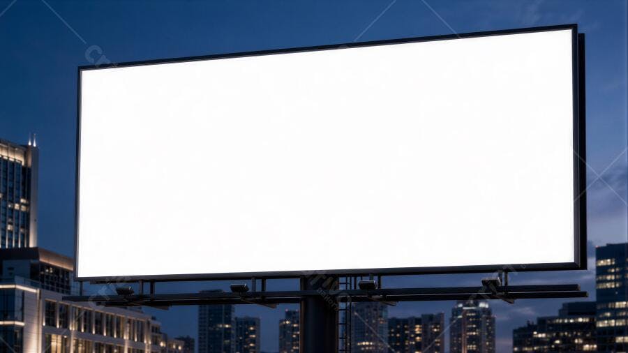 Foto Outdoor Publicidade Noturna Mockup Cidade Edifícios