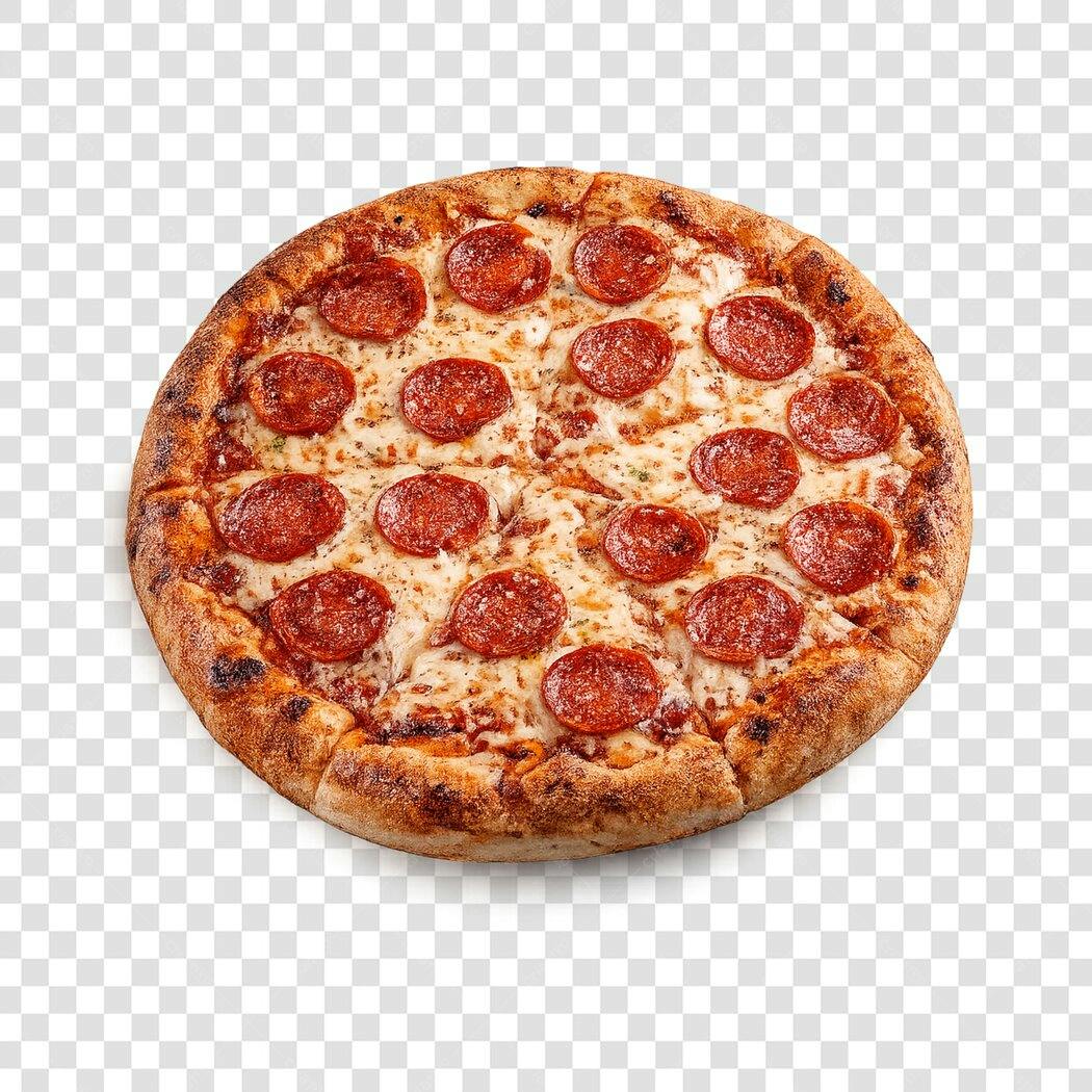 Foto Recortada Pizza Calabresa Queijo PNG Fundo Transparente
