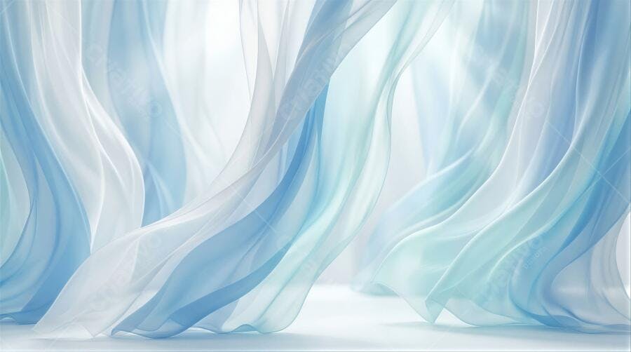 Foto Tecido Ondulando Fluido Azul e Branco Fundo Abstrato