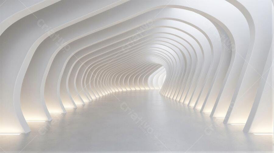 Foto Túnel Abstrato Branco Iluminado Arquitetura Moderna