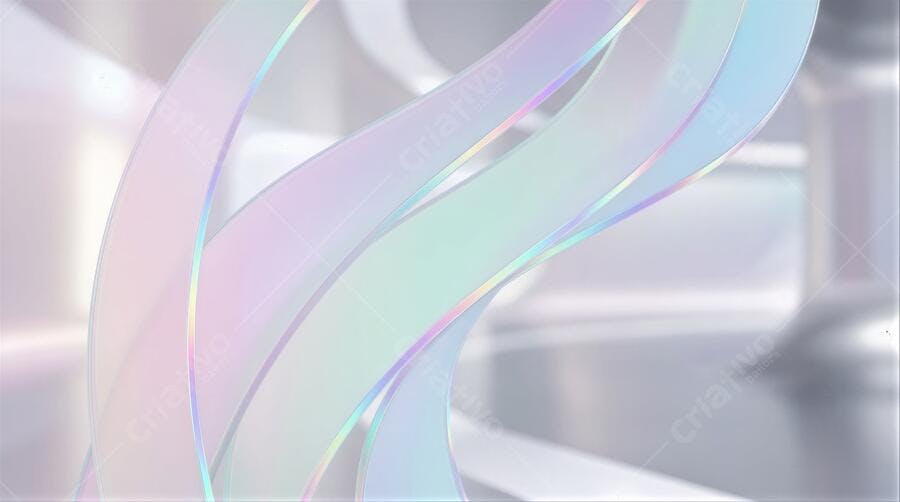 Fundo Abstrato Holográfico Ondas Fluídas Cores Pastel