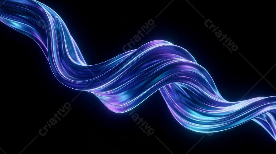 Fundo Abstrato Neon Azul Roxo Fluido Ondulado Escuro