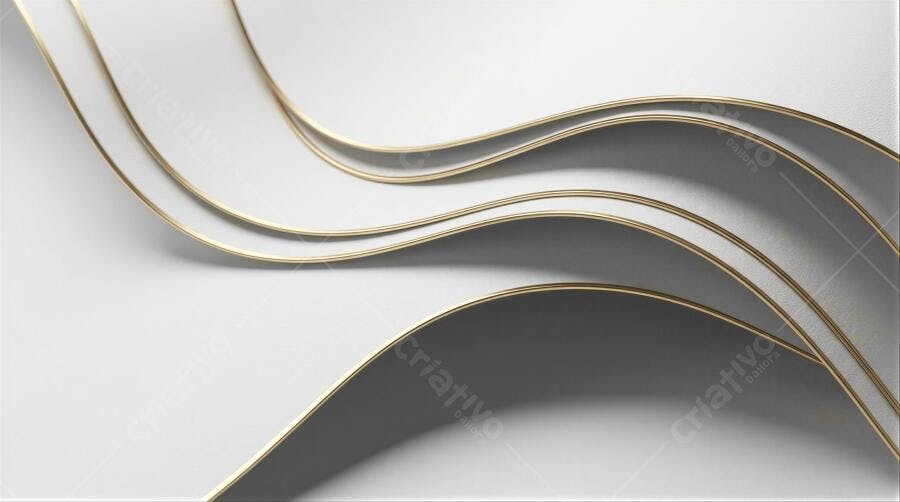 Fundo Abstrato Ondas Brancas Douradas Minimalista Luxo