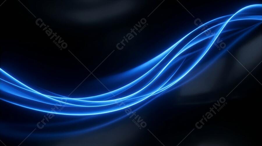 Fundo Abstrato Ondas de Luz Azul Neon Escuro