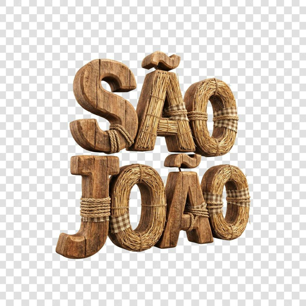 Elemento 3D São João Festa Junina Junho PNG Fundo Transparente