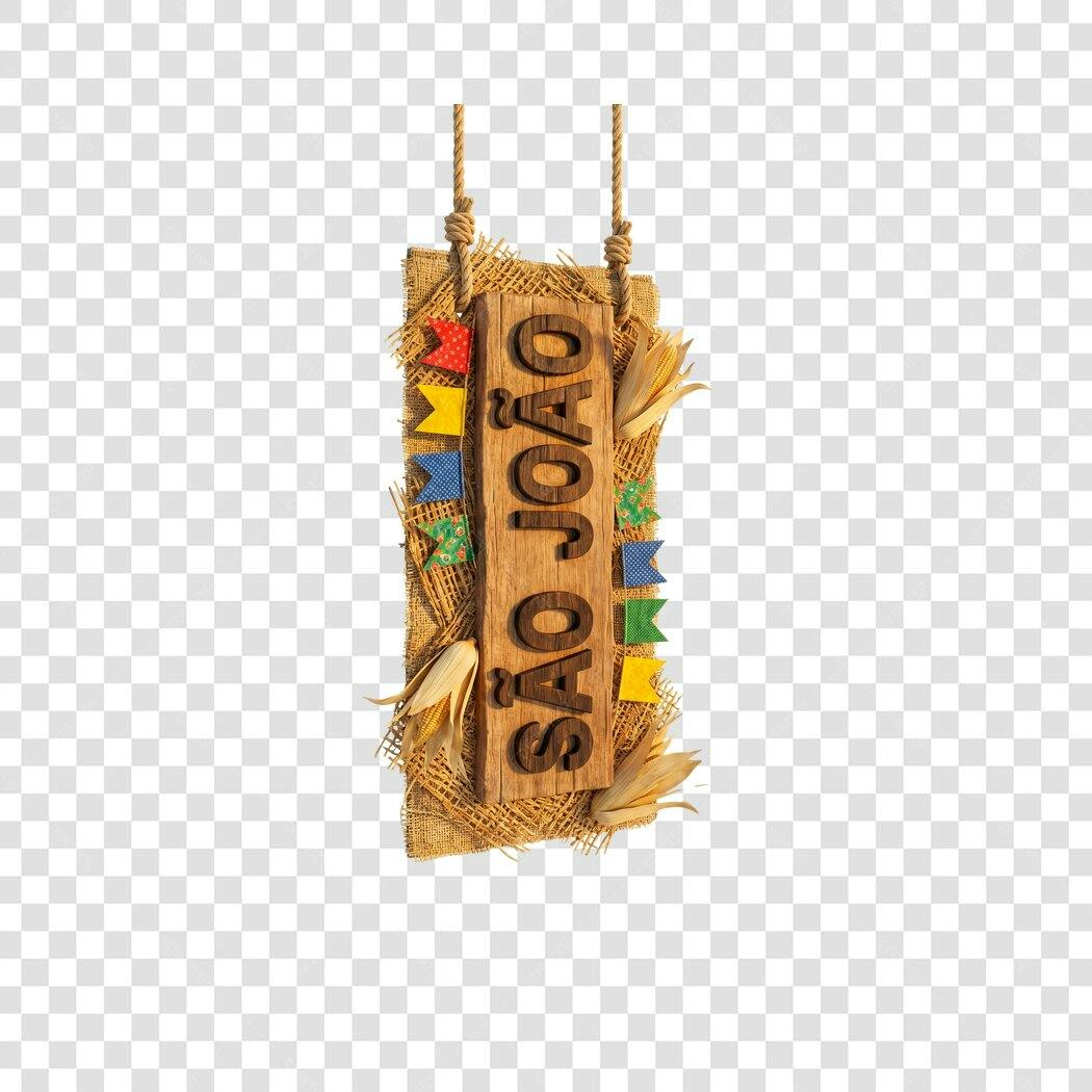 Elemento Decorativo Placa São João Festa Junina PNG Fundo Transparente