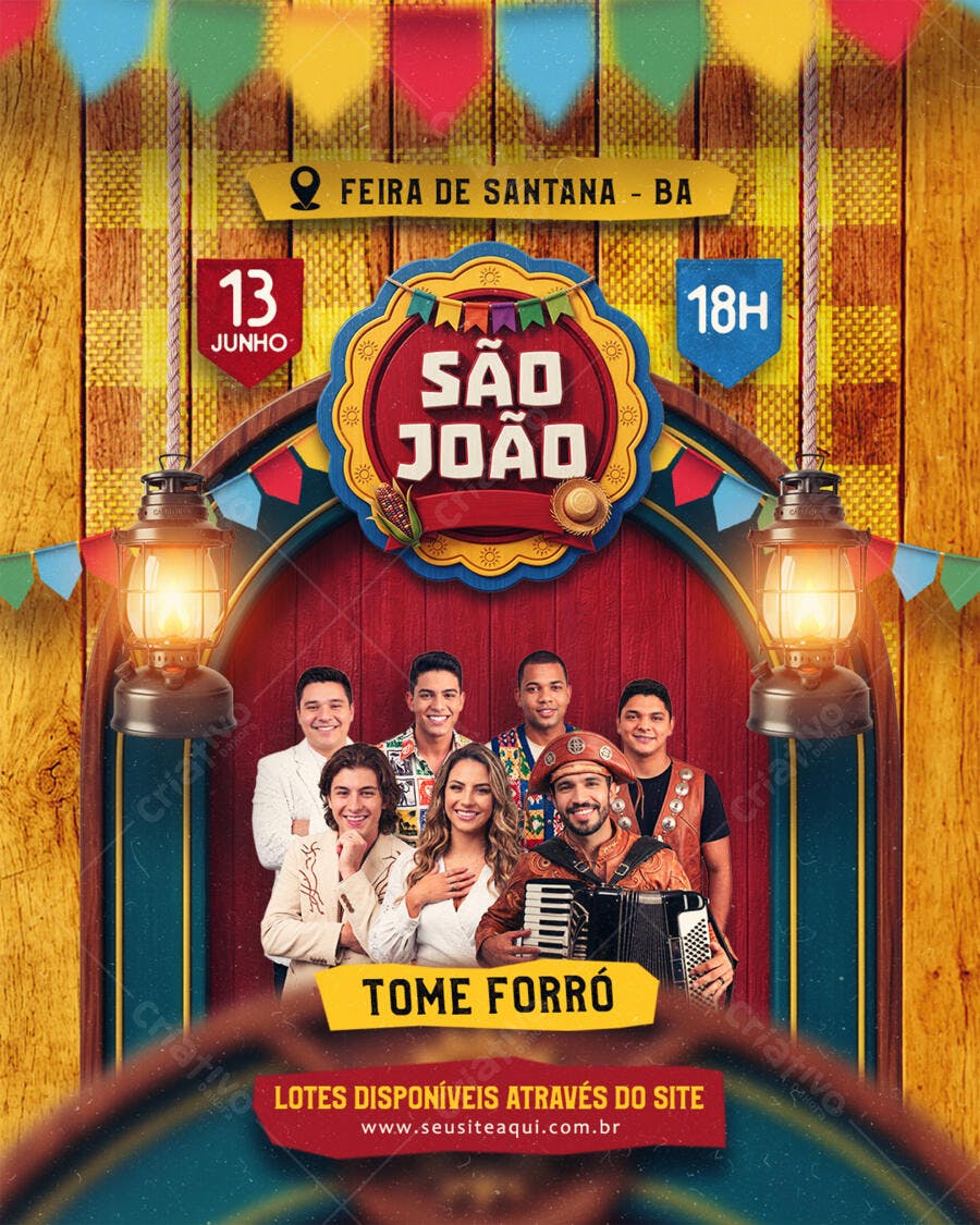 Flyer São João Festa Junina Forró PSD Editável