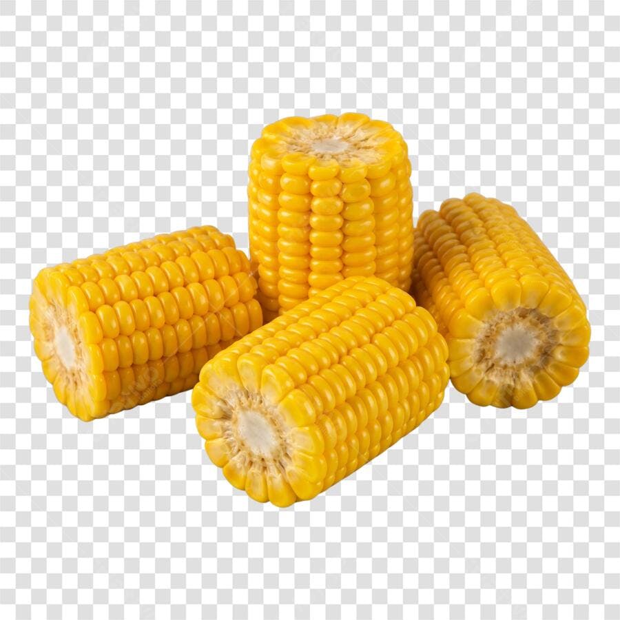 Foto Recortada Espigas de Milho Amarelo PNG Fundo Transparente