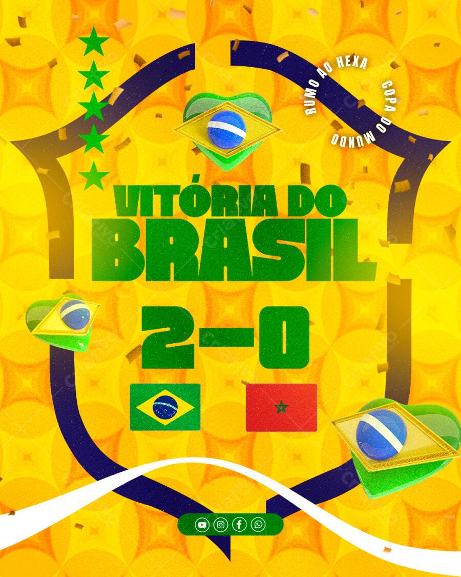 Post Copa do Mundo Brasil Hexa PSD Editável