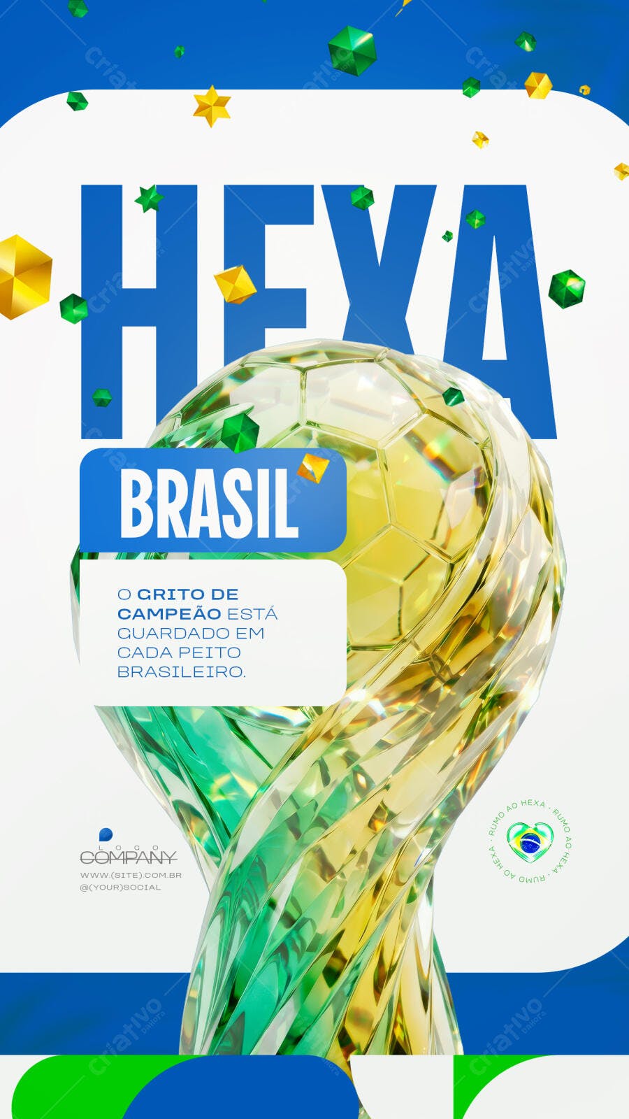 Post Instagram Copa do Mundo Brasil Hexa PSD Editável