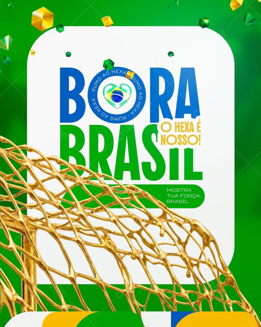 Post Instagram Copa do Mundo Brasil PSD Editável