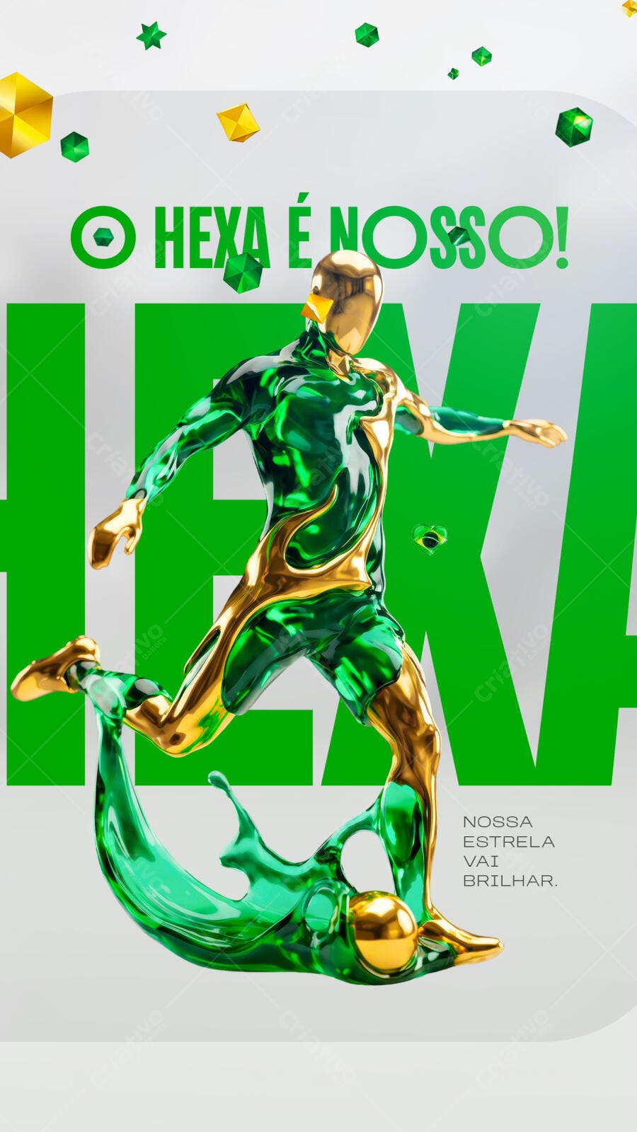 Post Instagram Copa do Mundo Hexa Brasil PSD Editável