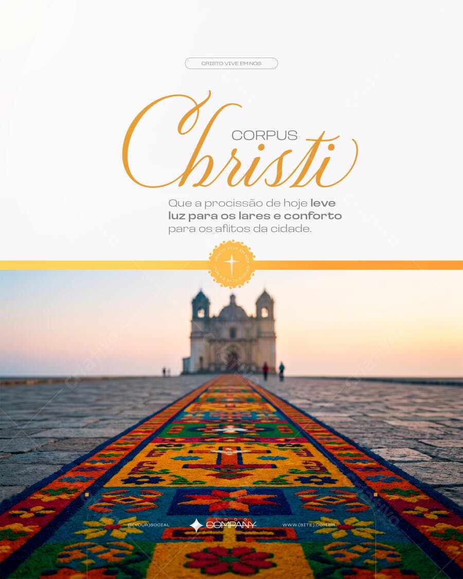 Post Instagram Corpus Christi Procissão PSD Editável