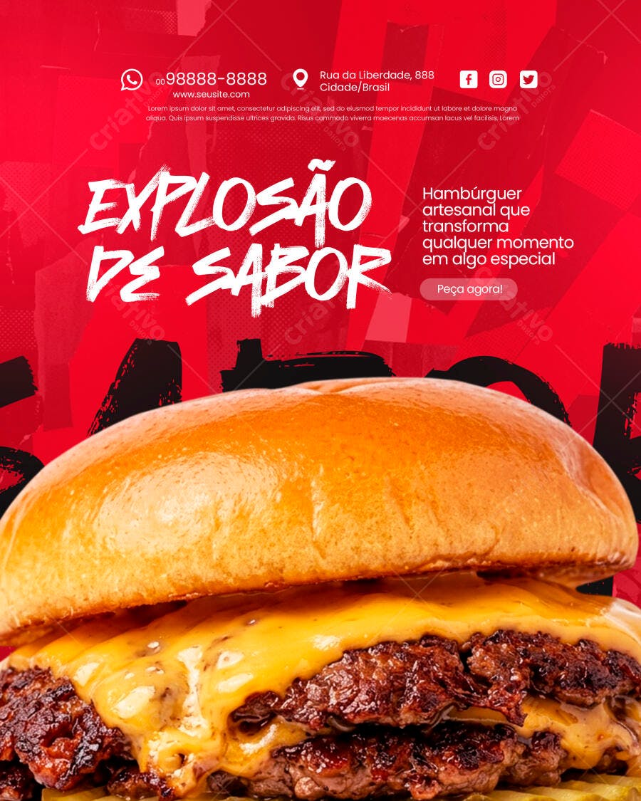 Hamburgueria Social Media PSD Editável