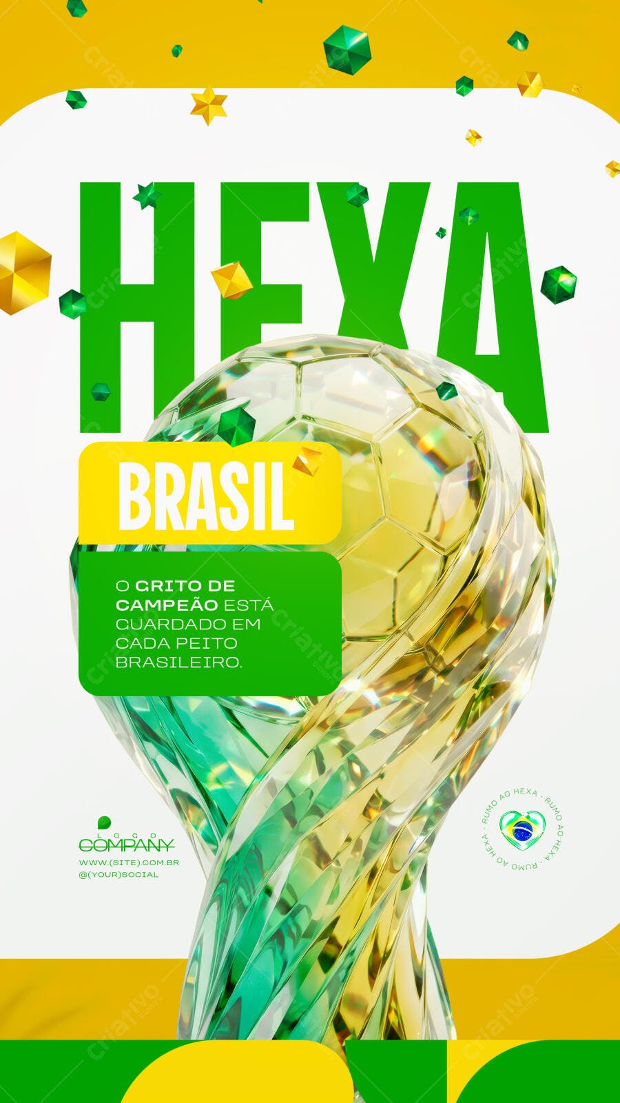 Story Instagram Brasil Copa do Mundo Hexa PSD Editável