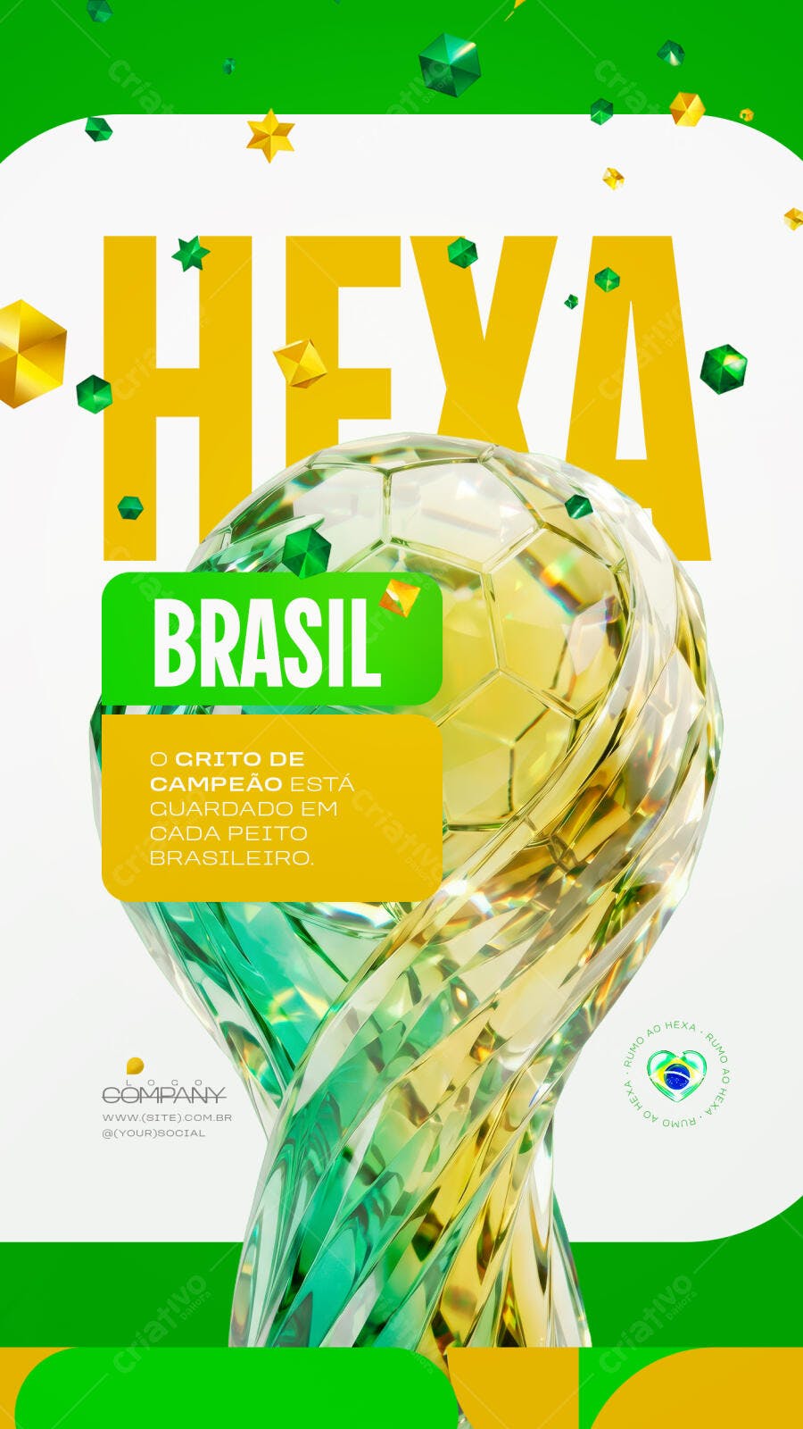 Story Instagram Copa do Mundo Hexa Brasil PSD Editável