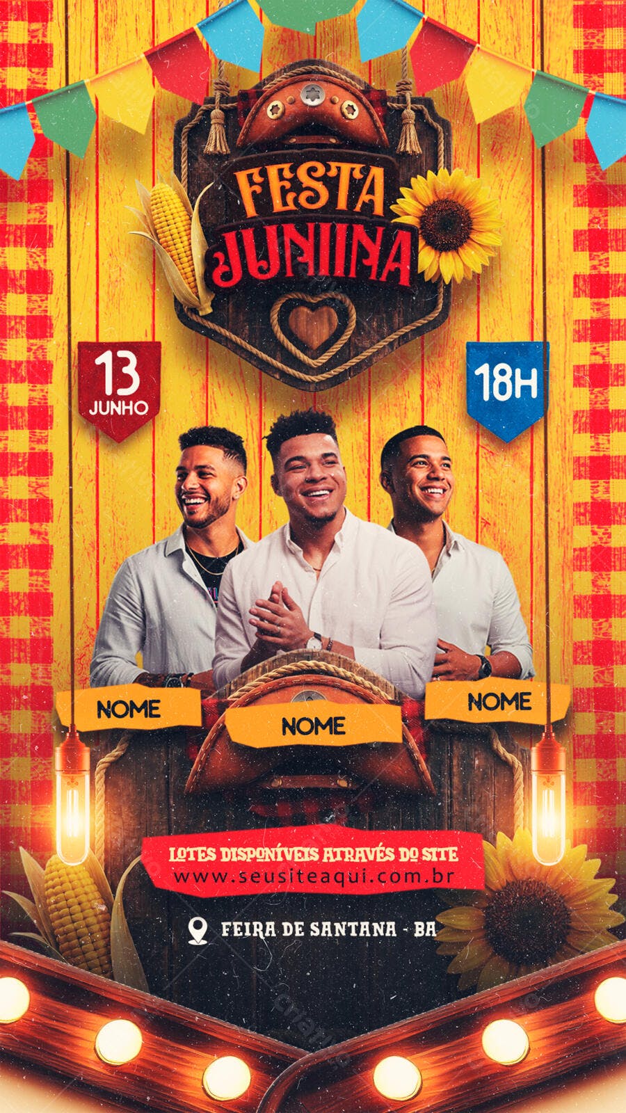 Story Instagram Festa Junina Arraial Junho PSD Editável
