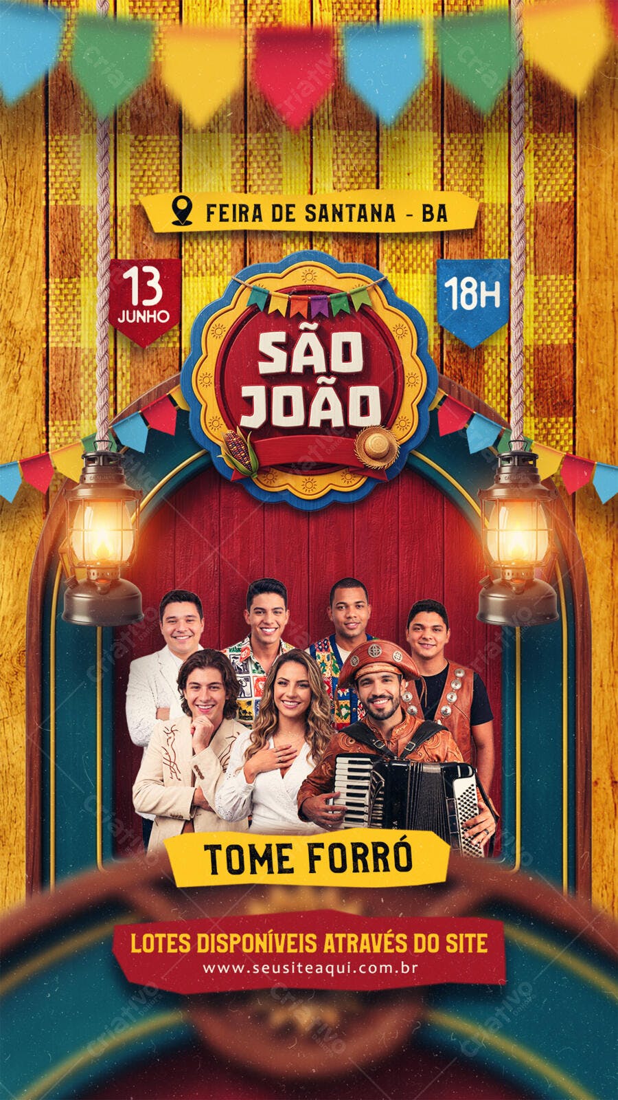 Story Instagram São João Festa Junina Forró PSD Editável