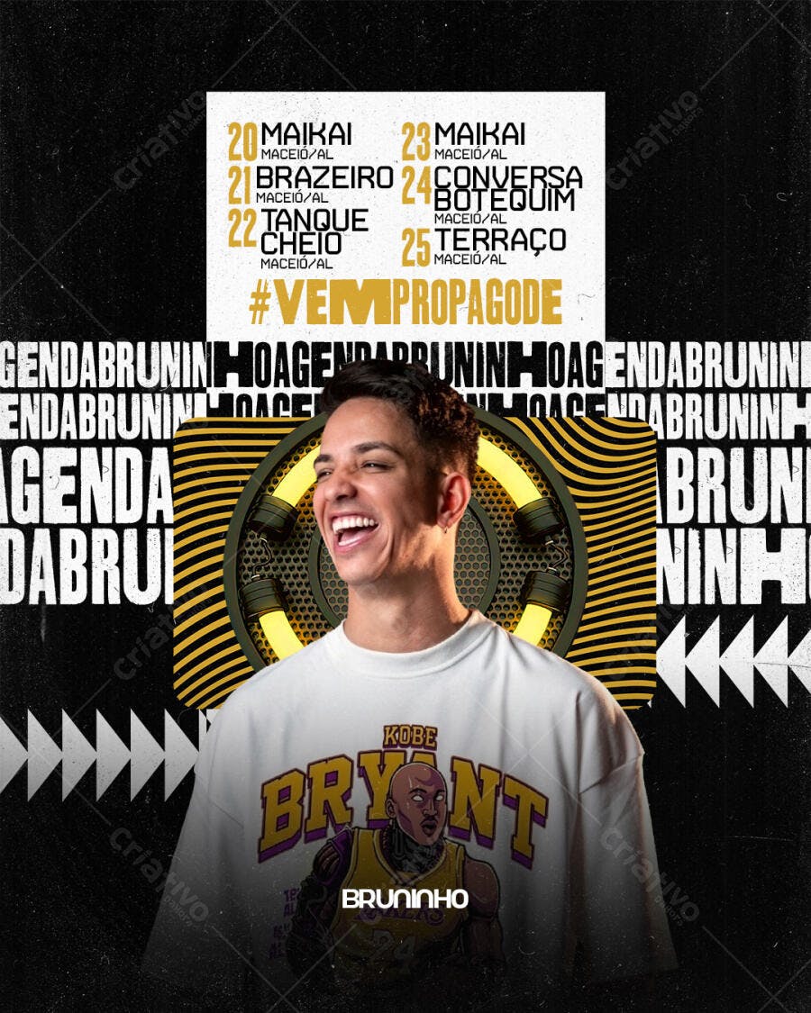 Agenda de Show Bruninho Pagode PSD Editável